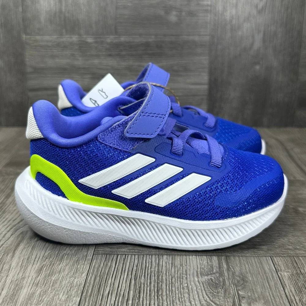 Adidas Runfalcon 5 EL I Kids 7K Blue Mesh Athletic Running Sneakers NEW IG8595